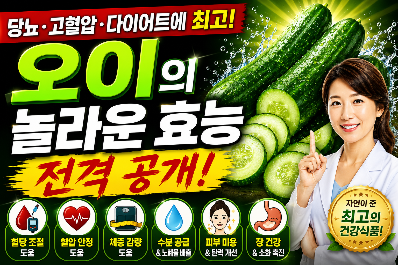 당뇨,고혈압,다이어트에 좋은 오이의 놀라운 효능공개